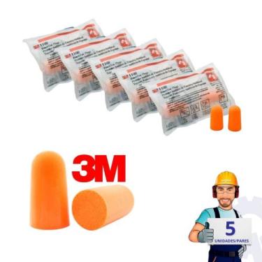 Imagem de Kit 05 Pares Protetor Auricular 3M Espuma Protetor Ouvidos Abafador