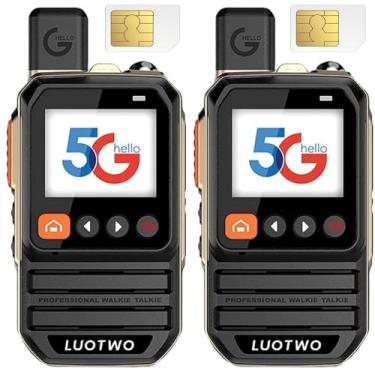 Imagem de LUOTWO Walkie talkie global N5510-KM1 com cartões SIM 4G PoC rádio bidirecional alcance ilimitado rádio PTT 4G LTE recarregável portátil Walkie talkie para adultos alcance de 5000 km com GPS, uso para