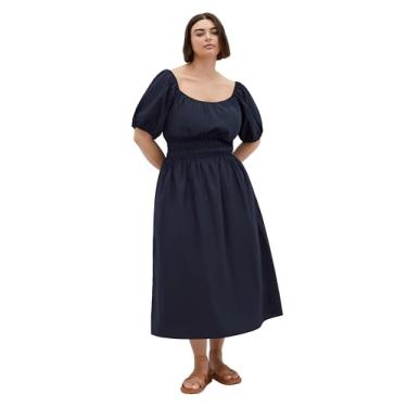 Imagem de City Chic Vestido feminino plus size - Adelynn manga balão midi, Azul marino, 48