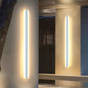 Imagem de Luminária de parede LED moderna para jardim, arandelas de parede brancas, faixa longa externa, IP65, à prova d'água, luz de parede interna, luzes decorativas para porta da frente, iluminação