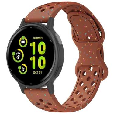 Imagem de Laband Pulseira de silicone esportiva colorida de 20 mm compatível com Garmin Vivoactive 6/Vivoactive 5/3/Forerunner 570 42 mm/165/55/245/645/Venu Sq 2/Venu, pulseira de plástico reciclado macia de