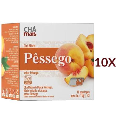 Imagem de Chá Misto de Pêssego Maçã Mate Tostado e Laranja Vegano Cx. com 10 Sachês Kit 10