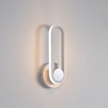 Imagem de HOSETEON Arandela de parede nórdica, luminária de parede LED de 12 W, arandelas de metal giratórias de montagem embutida simples para parede interna de luminárias quarto cabeceira g sala de ar