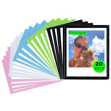 Imagem de CAIYOULE Pacote com 20 molduras magnéticas para Polaroid Go, moldura magnética para geladeira, compatível com Polaroid Go, moldura magnética de geladeira com capa transparente, 5 x 6 cm, multicolorido