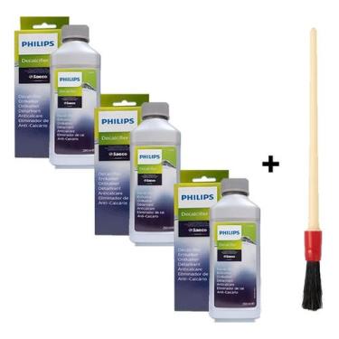 Imagem de Kit 3 Descalcificante 250ml + Pincel Limpeza Máquinas Saeco - Philips