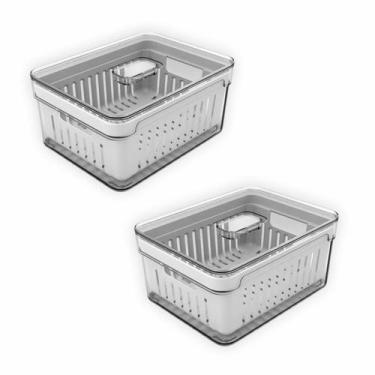 Imagem de Kit 2 Organizadores Geladeira 2,2 Litros OU Alimentos Vegetais Com Tam