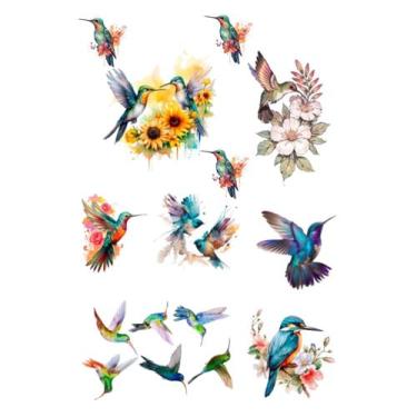 Imagem de 10 Tatuagens Temporárias Tema Beija Flor - Premium