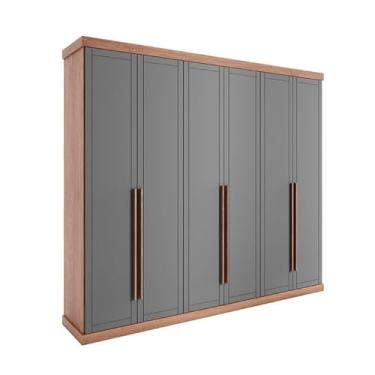 Imagem de Guarda Roupa Casal 6 Portas 6 Gavetas Move Carraro Freijó com Titânio