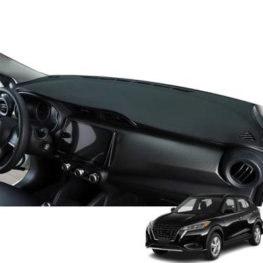 Imagem de Bmolpt Acessórios interiores personalizados para Nissan Kicks 2018 2019 2020 2021 2022 2023 2024 Capa de painel de couro para console central almofada de painel (sem HUD)