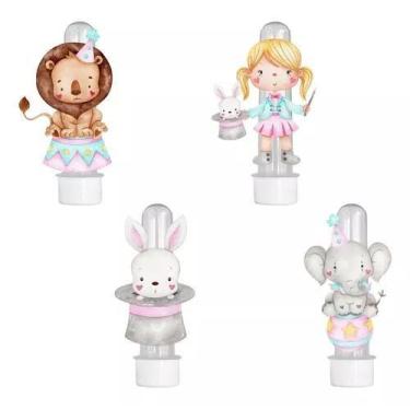 Imagem de 20 Tubetes 3d Personalizado Lembrancinha Circo Rosa Aquarela - Barbara