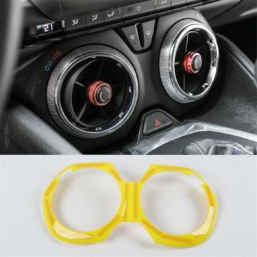 Imagem de HAGEZA Capa de painel de ar condicionado de controle central ABS, adequada para Chevrole-t Camaro 2016-2023, adesivo de moldura de ventilação de saída de ar condicionado para carro console central