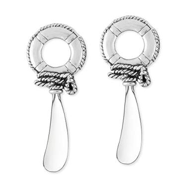 Imagem de Supreme Housewares Conjunto de espalhador de queijo de anéis de natação, espalhadores de manteiga de liga de zinco com alças decorativas para queijo, creme e molhos, prata, 11 cm, conjunto com 2