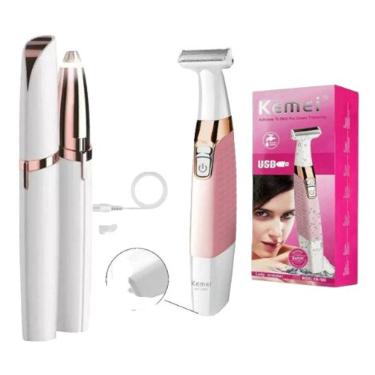 Imagem de  Kit Depilador Pelos Corporal  + Caneta Depiladora Sobrancelhas