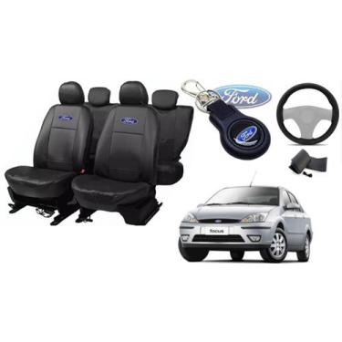 Imagem de Jogo Capas Couro Ford Focus 1998-2010 + Volante e Chaveiro - Elegância