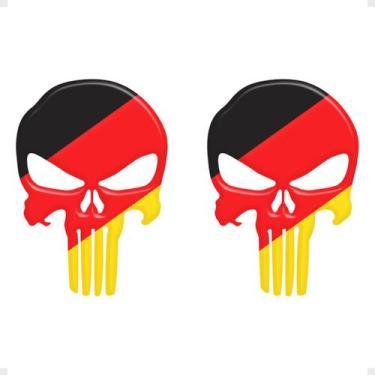 Imagem de Adesivo Caveira Punisher Justiceiro Bandeiras Resinado - SPORTINOX, Al