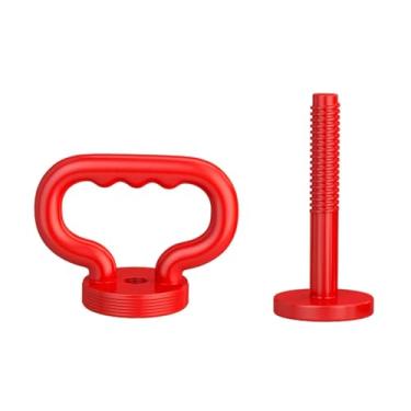 Imagem de Dynwave Alça de kettlebell ajustável para placas de peso, conversor multifuncional, portátil Dumbbell para competição de academia, Vermelho