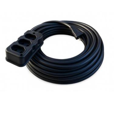 Imagem de Extensão Elétrica 15 Metros 3 Tomadas 10A e 20A Cabo Pp 2x2mm Reforçad