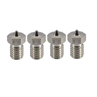 Imagem de Upgrade Plated Wear Resistant M6 Thread Brass Nozzle Pack 0.4mm for 1.75mm V6 Hotend Titan Aero Extruder Prusa I3 MK3 MK3S Anycubic I3 Mega S/Zero 2.0 / Vyper 3D Printer (4x0.4mm)