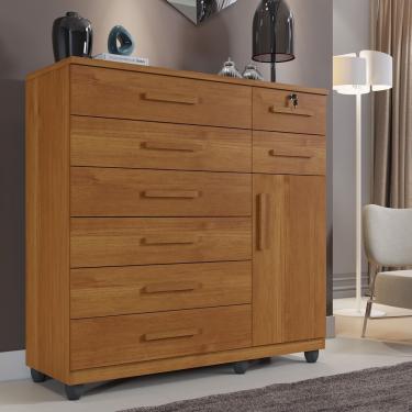 Imagem de Cômoda New Vitória 1 Porta 8 Gavetas Benetil Cor:cinamomo