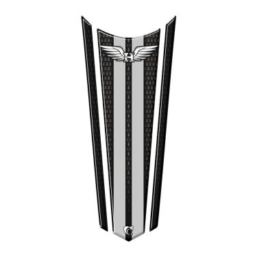 Imagem de Adesivo Faixa Gravata Resinado Tanque Moto Honda Asa Preto