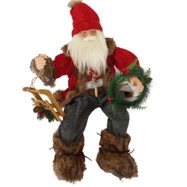 Imagem de Papai Noel Sentado Tricô 70cm Com Trenó 70cm