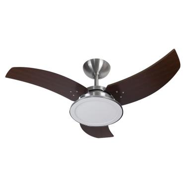 Imagem de Ventilador De Teto Tron Venom Led 3 Pás Tabaco / Alumínio 127v