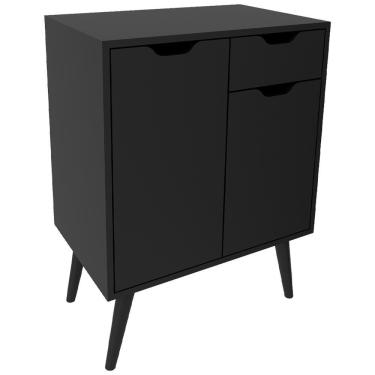 Imagem de Gabinete Para Banheiro 2 Portas 1 Gaveta Bn3637 Preto Tecno Mobili Preto