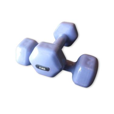 Imagem de Par De Halter Emborrachado Sextavado 2 Kg Cada