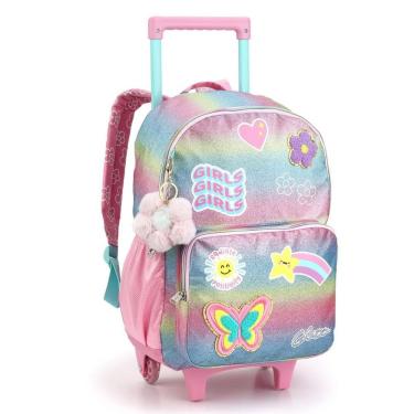 Imagem de Mochila Rodinhas Feminina Juvenil Unicórnio Rainbow Seanite