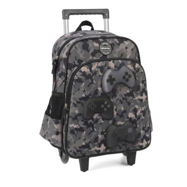 Imagem de Mochila Rodinha Escolar Luxcel Gamer Cinza Camuflado Up4you