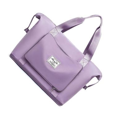 Imagem de Bolsa Mala De Viagem Saco Dobrável à Prova D\'água De Grande Capacidade Impermeável lilas