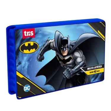 Imagem de Estojo Maleta De Pintura Infantil Batman 42 Peças Azul Tris