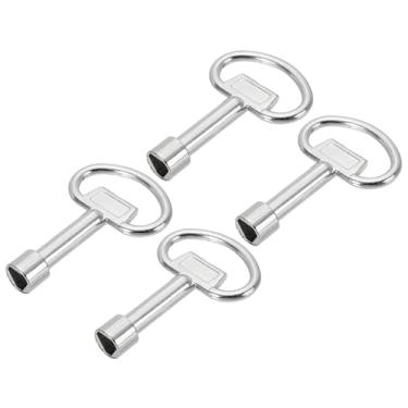 Imagem de PATIKIL Chave inglesa triangular, pacote com 4, 7,6 cm x 4,6 cm, painel utilitário triangular, chave inglesa, fechaduras para elevador, caixa de medidor de água a gás elétrico