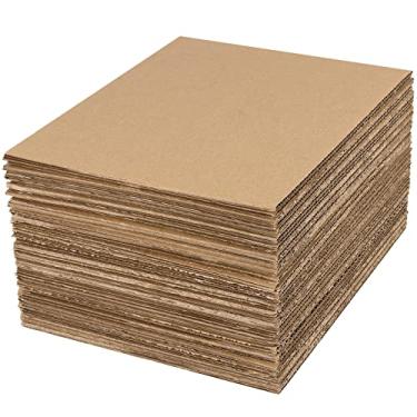 Imagem de MOUYAT Pacote Com 50 Folhas De Papelão Ondulado 1/8" Espessura, 10 X 8" Preenchimento, Almofadas Planas Para Embalagem, Envio, Correspondência, Artesanato, Marrom