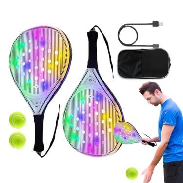 Imagem de Raquete De Ténis Para Homens - Raquete De Ténis Com Carregamento USB | Acessórios Esportivos Com 2 Bolas Para Treino Diário Ao Ar Livre Adultos E Júniores