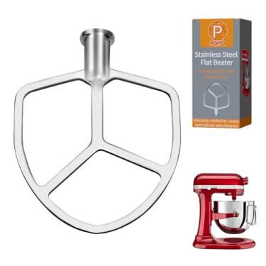Imagem de Batedeira plana de aço inoxidável de 6 litros compatível com batedeiras KitchenAid de 6 litros para elevação de tigelas, acessório de substituição perfeito para misturar massa de biscoito, massa de