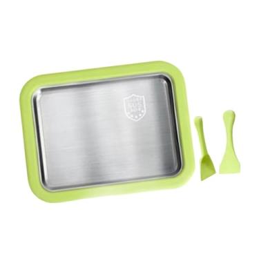 Imagem de Fenteer Máquina de sorvete de sorvete de sorvete enrolada Fácil de limpar com 2 raspadores de iogurte, Verde