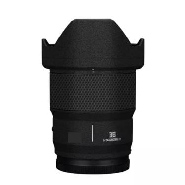 Imagem de Película protetora de lente de câmera película protetora de vinil adesivo premium para Panasonic Lumix S 35 mm F1.8 decalque fotográfico 35 1.8 (preto fosco)