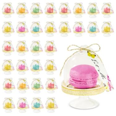 Imagem de 36 mini cúpulas de bolo Alice no País das Maravilhas conjunto de decorações de festa de chá caprichosas, adereços de mesa Macaron Chapeleiro Maluco, aniversários, chás de panela, chá de bebê