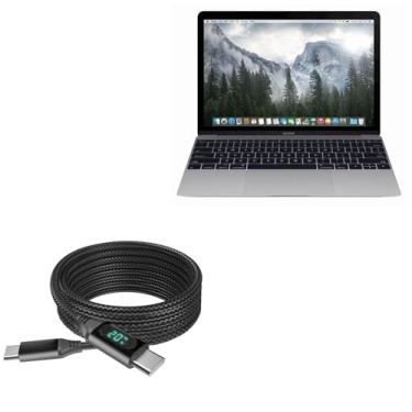 Imagem de BoxWave Cabo compatível com Apple MacBook de 12 polegadas (Retina 2015) – Cabo PowerDisplay PD (1,8 m) – USB-C para USB-C (100 W), cabo de nylon trançado PD de 1,8 m – preto