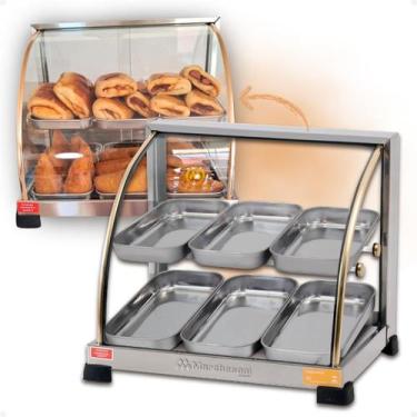 Imagem de Estufa De Salgados Dupla Curva 6 Bandejas Quente Inox 220v - Marcheson