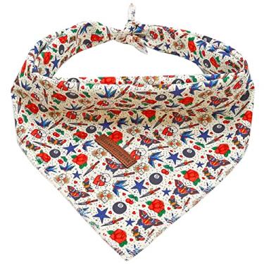 Imagem de Elegant little tail Bandana para cães, Dia dos Namorados, 1 peça, lavável, cachecol feminino ou masculino, lenço quadrado para cães, lenço ajustável para cães médios e grandes