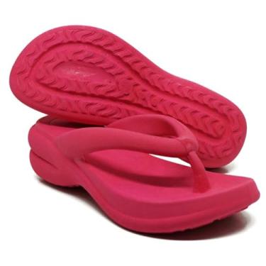 Imagem de Chinelo Sandália Feminina Plataforma Nuvem Ortopédica | Leve Confortavel de Dedo | Tam 38/39 (Pink, BR, Adulto, Faixa Numérico, 38, 39)