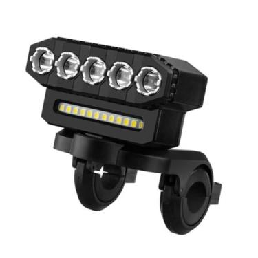 Imagem de CIADAZ Luz led para bicicleta recarregável por usb, luz frontal à prova d'água com 6 modos de luz, suporte para função de banco de potência para mtb, mountain bike