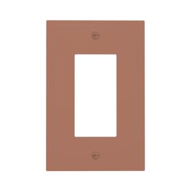 Imagem de LOLREAI Capas de tomada marrom mocha 1 gangue único interruptor de luz placa decorativa GFCI placas de parede capa de interruptor elétrico capas de placa para banheiro quarto decoração de casa