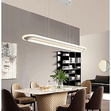 Imagem de Lustres, Luz LED, Altura Ajustável, Acrílico, Metal, Luzes de Escritório Bar Recepção Sala de Jantar Led/Luz Branca/58 * 15 cm 40W