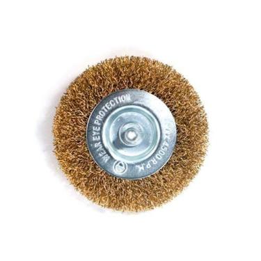 Imagem de Escova de Aço Circular 3'' com Pino - Para Remoção de Óxido e Poliment