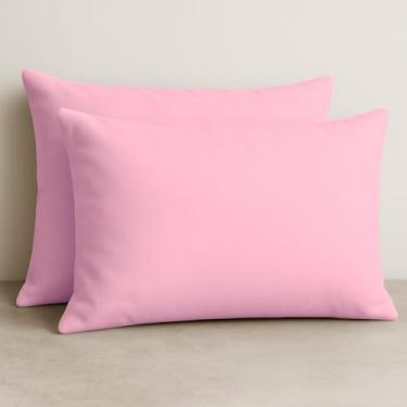 Imagem de kit 4 Fronha de Travesseiro Avulsa 70x50 Malha Lisa 100% Algodão (Rosa Bebê)