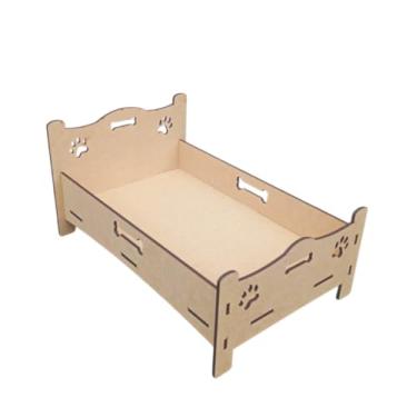 Imagem de Cama Caminha Sofá para Pet Cachorro e Gato, MDF cru 6mm, 50x35cm