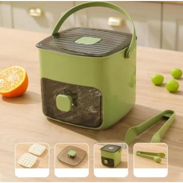 Imagem de Máquina de Gelo Portátil para Bancada, Design Compacto, com Gaveta de Armazenamento e Produção Rápida (Verde)